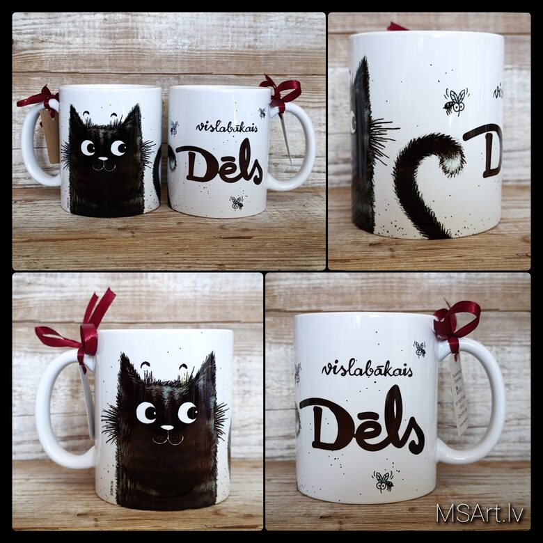 Krūze- Dēls vislabākais ar melnu kaķi