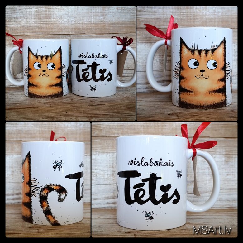 Mug-the Best Dad with Orange Cat