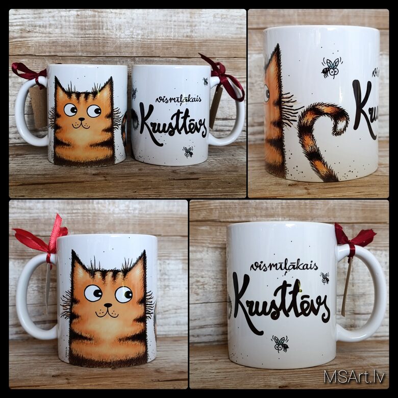 Mug for dearest Godfather with Ginger Cat