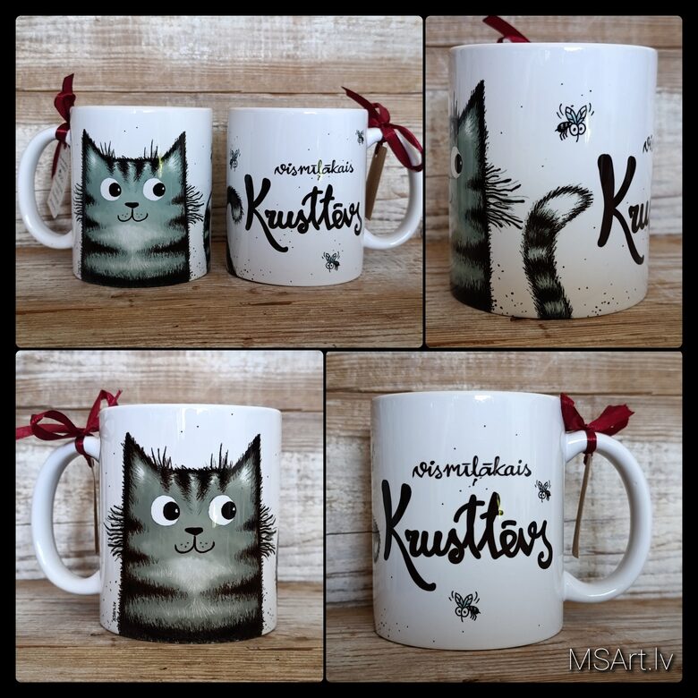 Krūze- Krusttēvs vismīļākais ar Pelēku kaķi