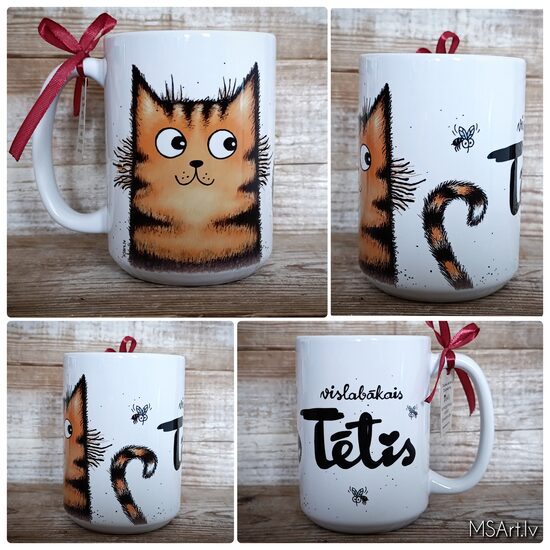 Big Mug- the best Dad with ginger cat
