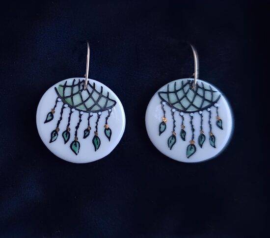 Porcelāna auskari "Sapņu ķerājs"