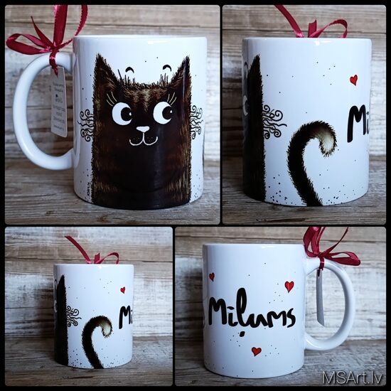 Mug for Darling with black cat