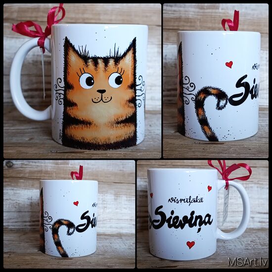 Mug for beloved Wife with ginger cat