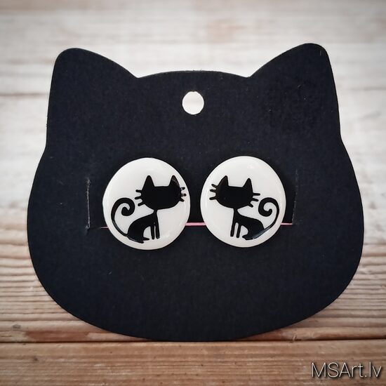 Klipšu auskari ar kaķiem