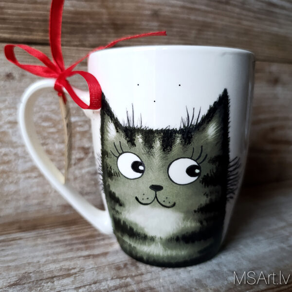 Mug "Cats love" with mosquitos